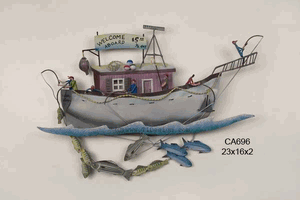 Party Boat Metal Wall Sculpture