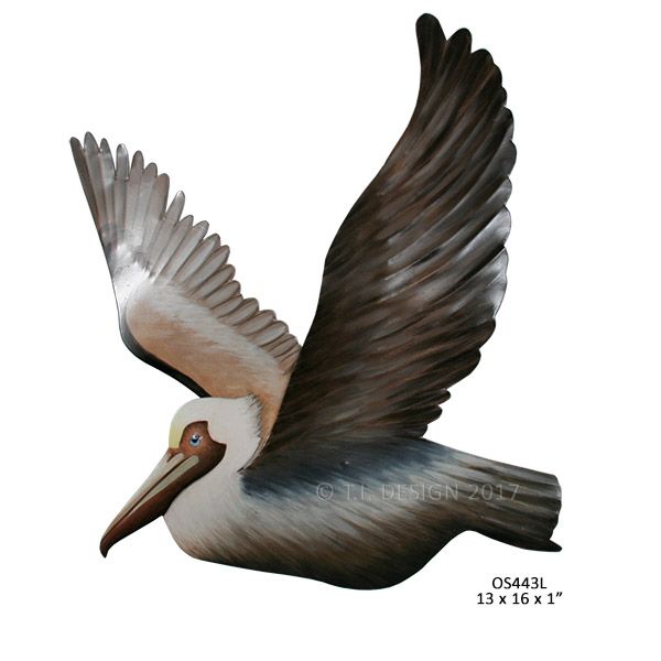 Pelican Flying -  Metal Wall Art