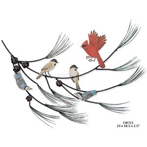 Pine Branch Bird Refuge Metal Wall Hanging Pine Branch Bird Refuge Metal Wall Hanging