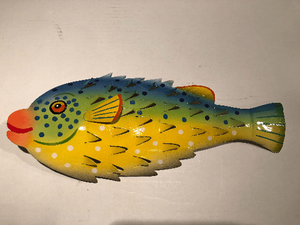 Puffer fish metal wall art OS147