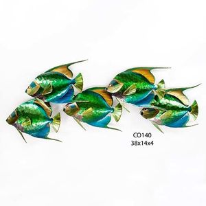 Queen Angelfish School of 5 - Metal Wall Art Queen Angelfish School of 5 - Metal Wall Art
