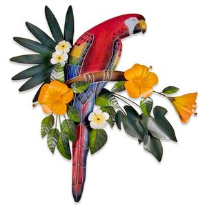 Red Macaw in Hibiscus Tree CW248 Red Macaw in Hibiscus Tree CW248