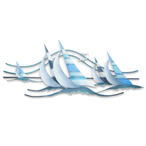 Riding the Wind Five Sailboats Collection Metal Wall Sculpture - CA005