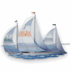Sailboat Regatta Metal Wall Hanging