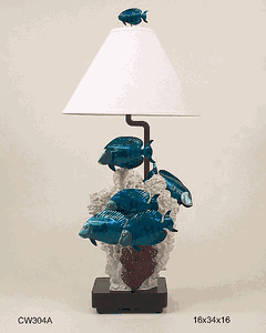 School Of Blue Tangs Table Lamp School Of Blue Tangs Table Lamp