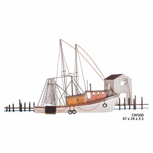 Calabash Shrimper Metal Wall Art