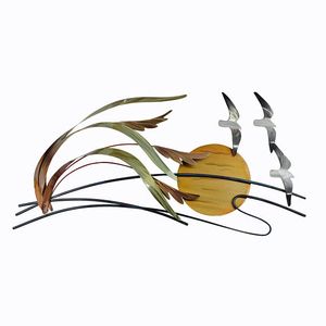 Sea Gulls and Sea Oats Metal Wall Art 