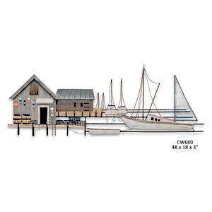 SEA VILLAGE METAL WALL ART