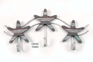 Starfish Triple Hooks Wood Carving