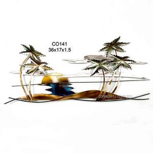 Swaying Tropical Palm Scene - Metal Wall Art Swaying Tropical Palm Scene - Metal Wall Art