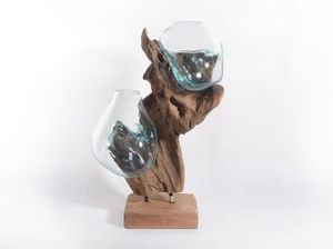 Teak Root Double Blown Glass Teak Root Double Blown Glass