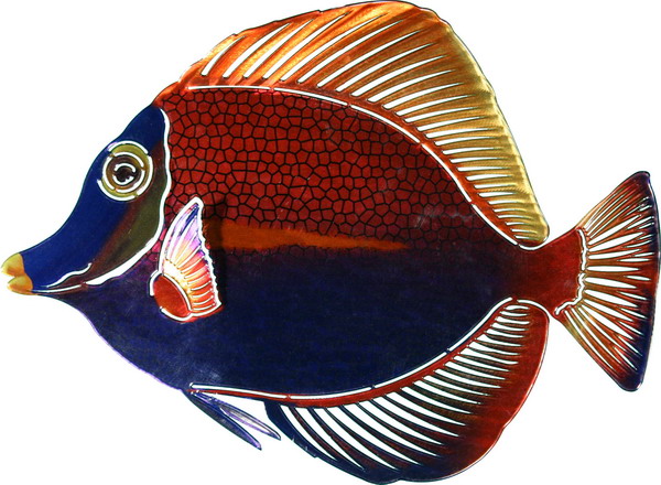 Tropical Kissing Fish Metal Wall Art Sculpture