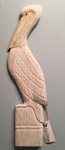 White Pelican Carved Wood - C303