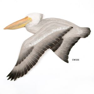 White Pelican Flying Wooden Wall Art CW326