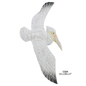 Wooden Flying Pelican Weathered
