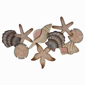 Wooden Hand Carved Shell Cluster - Wall