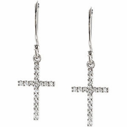 1/6 ct tw Diamond Petite Cross Earrings