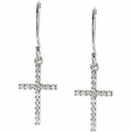1/6 ct tw Diamond Petite Cross Earrings