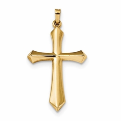 14K FULLY SOLID SWORD OF THE SPIRIT CROSS PENDANT NECKLACE