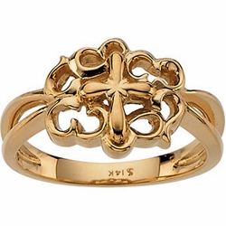 14k Gold Cross Ring