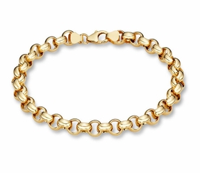 14K SOLID GOLD ROLO BRACELET - 14k Yellow or White Gold