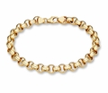 14K SOLID GOLD ROLO BRACELET - 14k Yellow or White Gold