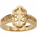 14k White Gold Cross Ring