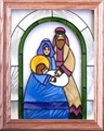 A Christmas Nativity Beneath Arch Stained Glass Art