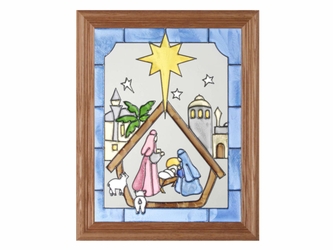 A Christmas Nativity Scene Stained Glass Art