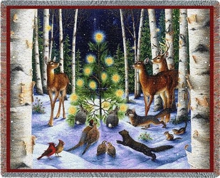 A Simple Tree Throw Christmas Tapestry