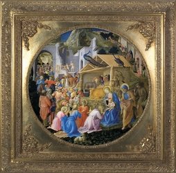 Adoration of the Magi Canvas - Spandrel Framed Christian Art