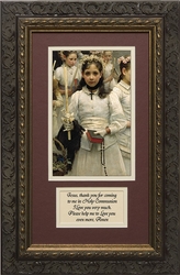 After the First Communion (Detail 1 Girl) with Prayer Framed