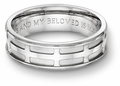 All Saints Cross Bible Verse Wedding Band Ring - 14k White Gold