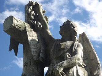 Angel and the Cross by Jessica Szmitkowski - Unframed Christian Art