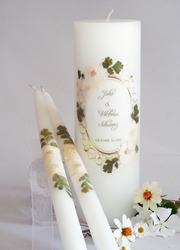 VINTAGE WHITE HYDRANGEA WEDDING UNITY CANDLES