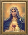 Antique Immaculate Heart (Gold Frame) - 4 Framed Options
