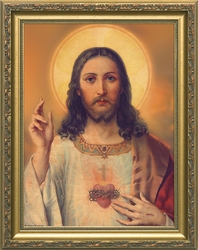 Antique Sacred Heart - 4 Framed Options - Christian Art