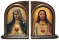 Antique Sacred Heart & Immaculate Heart Bookends