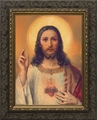 Antique Sacred Heart (Ornate Dark Frame) - 4 Framed Options