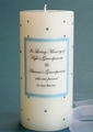 Aquamarine Swarovski Crystal 3x6 Memorial Candle