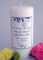 Elegant Leaf Memorial Candle w/Swarovski Crystals