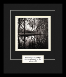 Be still before the Lord in Black Satin finish - Framed Christian Art