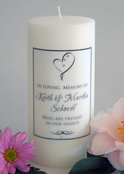 Ribbon Heart Memorial Candle