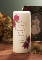 LEAF HEART MEMORIAL CANDLE w/ Swarovski Crystals