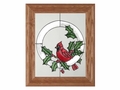 Cardinal and Holly Christmas Stained Glass Art