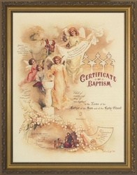 Certificate of Baptism Framed Christian Wall Decor