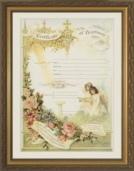 Certificate of Baptism Framed Christian Wall Decor