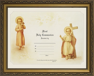 Certificate of First Communion Framed Christian Wall Decor