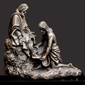 Christ Washing Peter's Feet Christian Art Sculpture by Timothy P. Schmalz