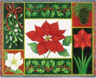 Christmas Flora Throw